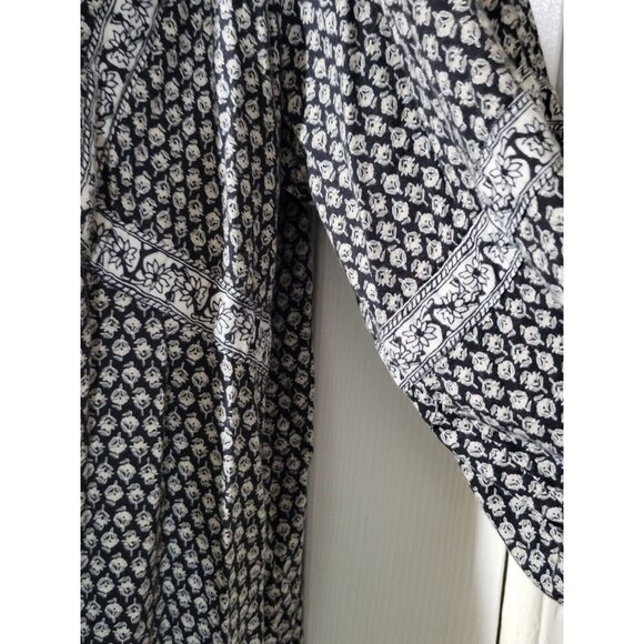 Old Navy Black XL Tunic Floral Dress Boho Cottage Prairie Puff Long Sleeve Vneck - Picture 9 of 10